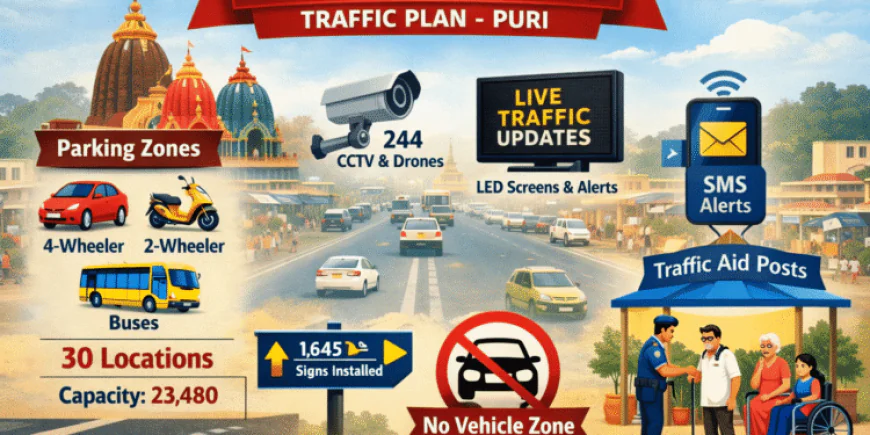 Puri Rath Yatra 2026: AI, CCTV और ड्रोन की निगरानी में होगी ट्रैफिक व्यवस्था, 30 पार्किंग स्थल तैयार